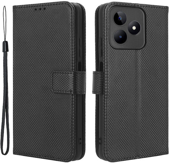 Wallet Δερματίνης Μαύρο (Realme Note 50)
