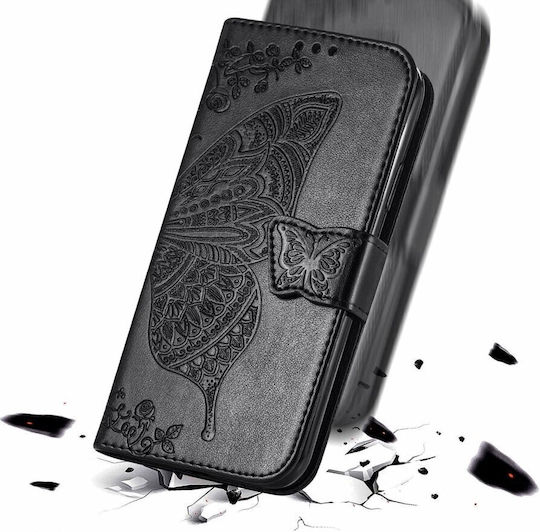 Butterfly Book Δερματίνης / Πλαστικό / Σιλικόνης Μαύρο (Realme Note 50)
