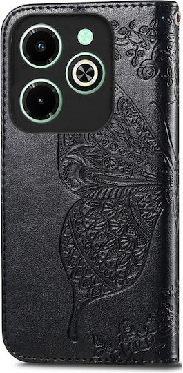 Butterfly Book Δερματίνης / Πλαστικό / Σιλικόνης Μαύρο (Realme Note 50)