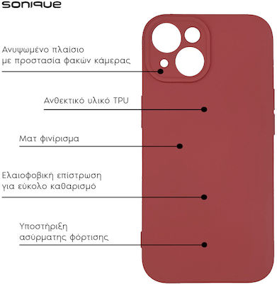 Sonique Back Cover Silicone / Fabric Burgundy (Redmi 13C 4G / Poco C65 4G)