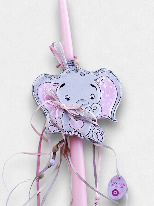 Lumânare rotundă roz "elefant roz" 42cm Lumânare rotundă roz "elefant roz" 42cm