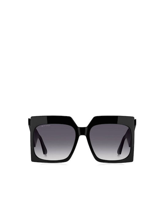 Etro Women's Sunglasses with Black Plastic Frame and Black Gradient Lens