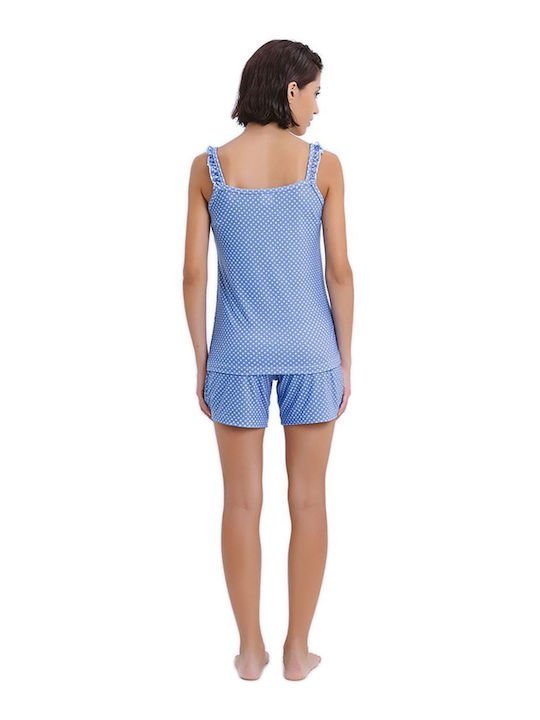Odyssey Summer Women's Pyjama Set Cotton Light Blue