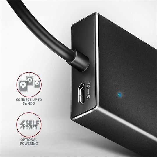 Axagon Hub 12 Θυρών USB 3.2 με σύνδεση USB-C / USB-A Μπλε
