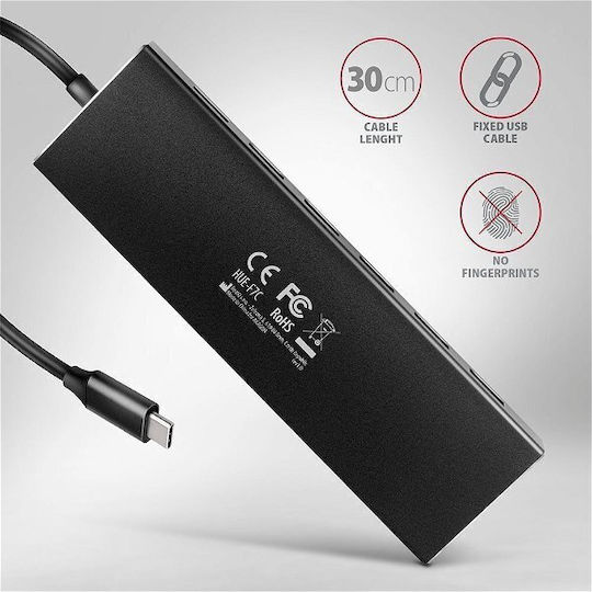 Axagon Hub 12 Θυρών USB 3.2 με σύνδεση USB-C / USB-A Μπλε