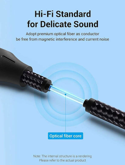 Vention Fiber Audio Optical Audio Cable TOS Male - TOS Male Black 3m (BAVHI)