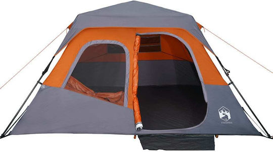 vidaXL Καλοκαιρινή Σκηνή Camping Γκρι για 6 Άτομα 344x282x192εκ.