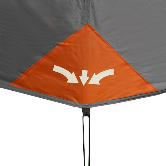 vidaXL Καλοκαιρινή Σκηνή Camping Γκρι για 6 Άτομα 344x282x192εκ.
