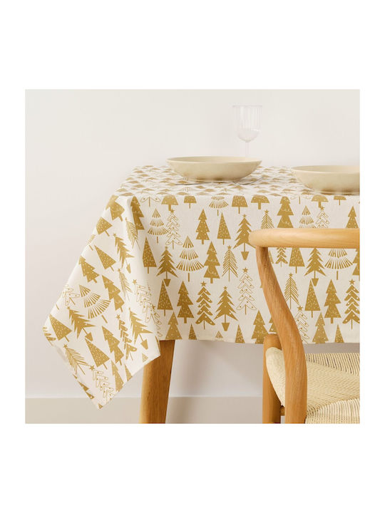 Mauré Christmas Tablecloth Fabric White L250xW140cm 1pcs