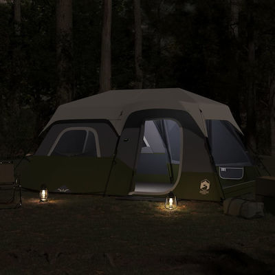 vidaXL Cort Camping Tunel Verde pentru 9 Persoane 441x288x217cm