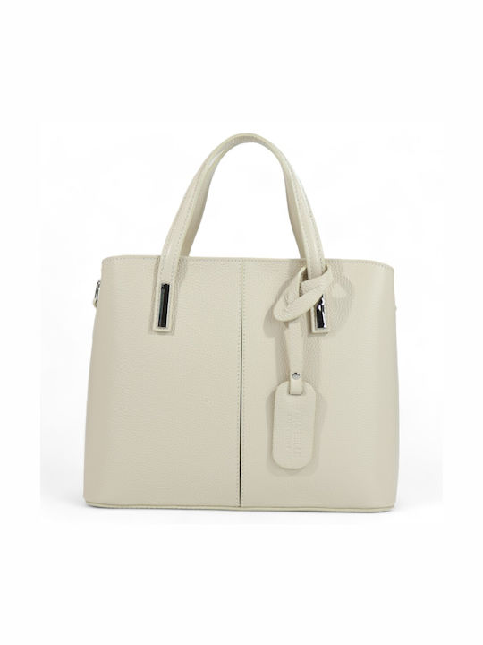 Passaggio Leather Leather Women's Bag Tote Handheld Beige