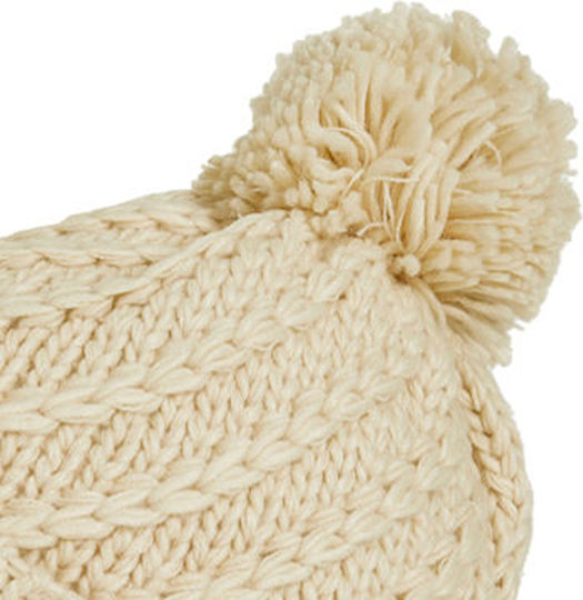Paisley Pom Pom Beanie Frauen Beanie Gestrickt in Weiß Farbe