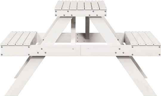 Outdoor Dinner Free Standing Wood Table White 105x134x75cm