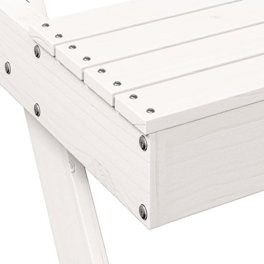Outdoor Dinner Free Standing Wood Table White 105x134x75cm