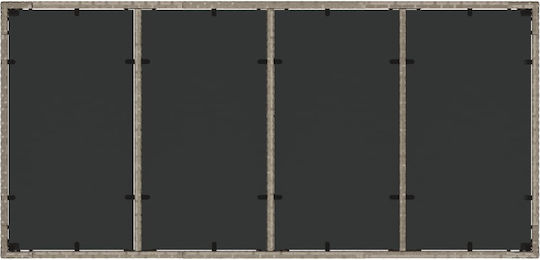 Outdoor Dinner Free Standing Table with Glass Surface and Rattan Frame Gray 190x90x75cm