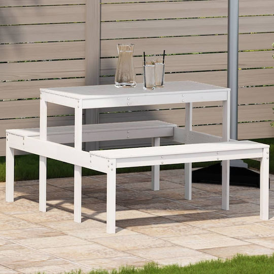 Wooden Masa pentru spații exterioare Alb 110x134x75buc