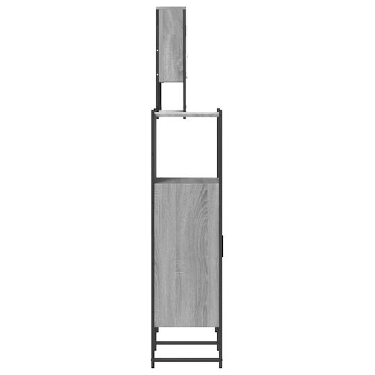 vidaXL Πάγκος με Νιπτήρα & Καθρέπτη Μ60xΒ16xΥ60cm Γκρι
