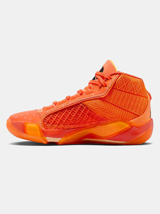 Air  38 WNBA High Basketball Shoes Cone / Brilliant Orange / Melon Tint / Black