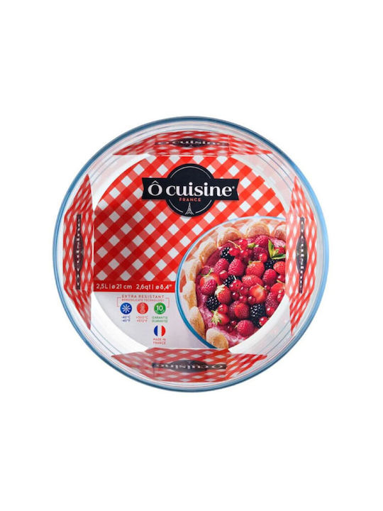 Ocuisine Φόρμα Ζαχαροπλαστικής για Κέικ Στρογγυλή Γυάλινη 21x21εκ.