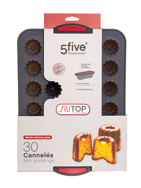 5Five Φόρμα Ζαχαροπλαστικής για Cupcakes/Muffins από Σιλικόνη 30 Θέσεων 34x21.5x4εκ. Γκρί