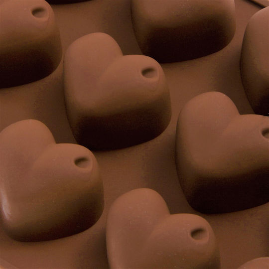 Keskor No Coating Silicone Chocolates 15 Cups Baking Pan Heart 20x10x3cm