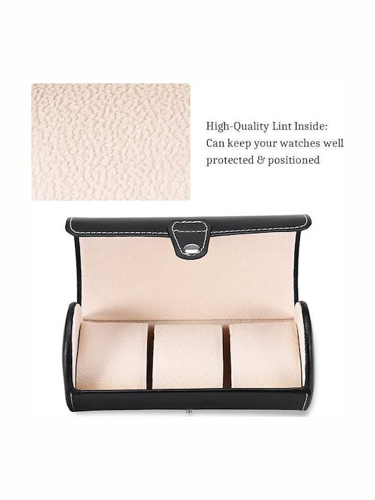 HuiXin Leather Case for 3 watches in Black color HX-070 HuiXin Leather Case for 3 watches in Black color HX-070