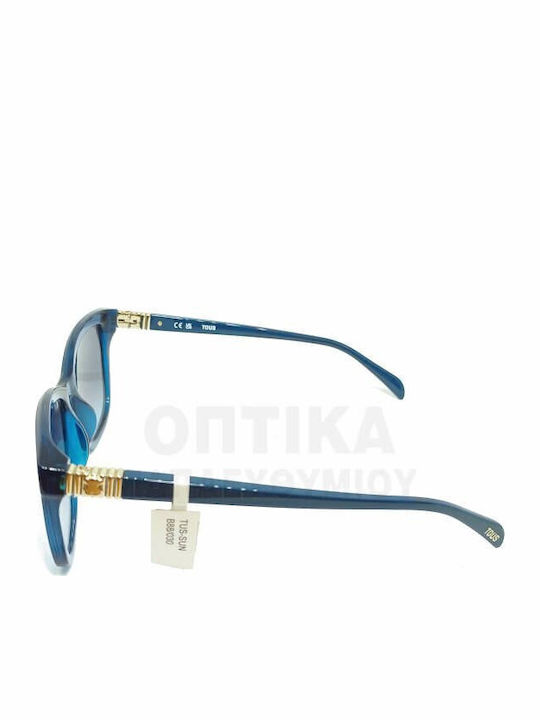 Tous Women's Sunglasses with Blue Plastic Frame and Gray Gradient Lens STOB88 0W47