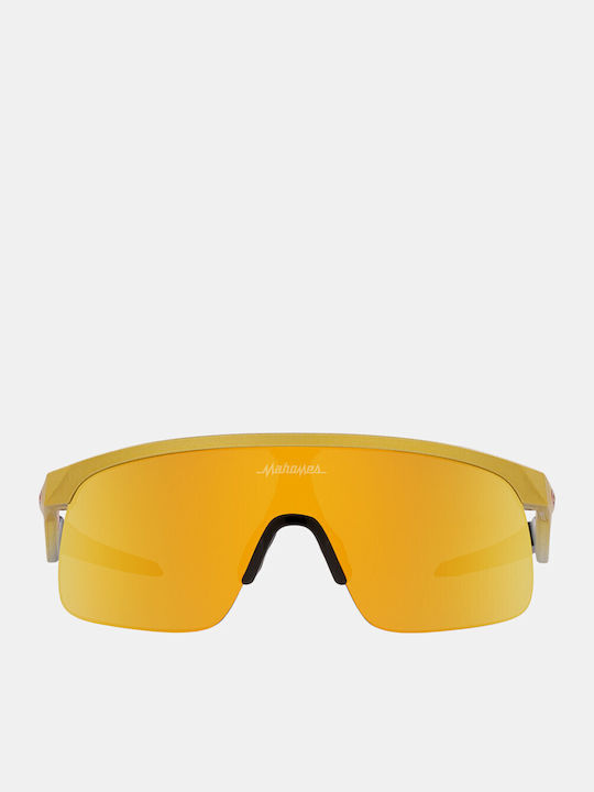 Oakley Youth Men's Sunglasses with Yellow Plastic Frame and Yellow Mirror Lens OJ9010-08