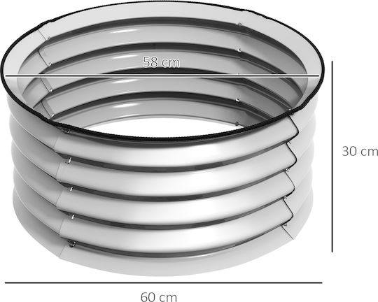 Outsunny Set 2 Töpfe Metall Silver