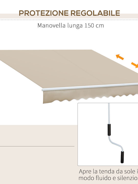 Outsunny Terrace Freestanding Tent Beige 3.5x2.5cm