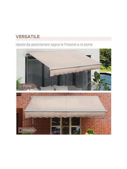 Outsunny Zelt Terrasse Beige 2.95x2m