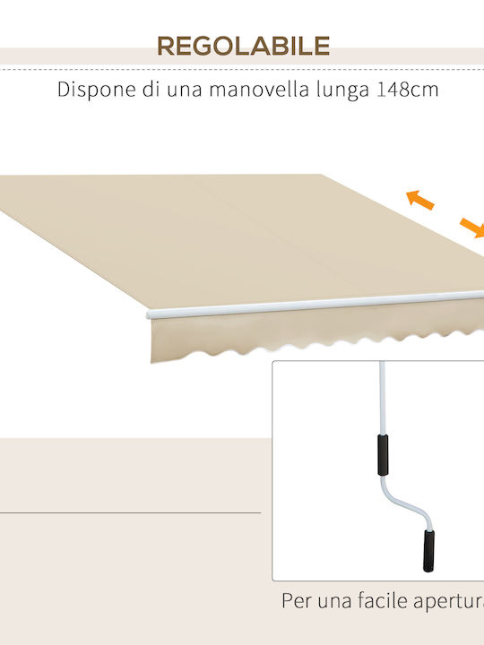 Outsunny Τέντα Βεράντας Μπεζ 3.6x2.5m