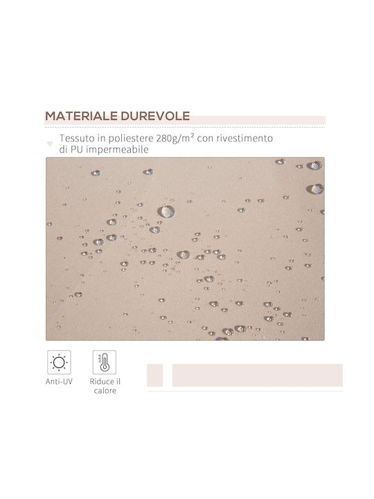 Outsunny Zelt Terrasse Beige 2.95x2m
