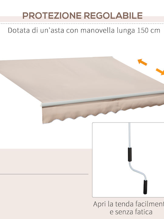 Outsunny Zelt Terrasse Beige 2.95x2m