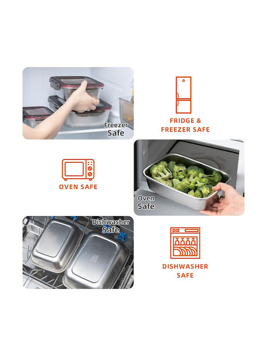 Viosarp Δοχείο Φαγητού Inox Ασημί 2.9lt