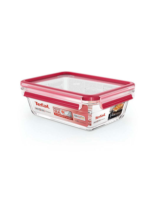Tefal Microwave Glass Lunch Box Masterseal Transparent 1300ml