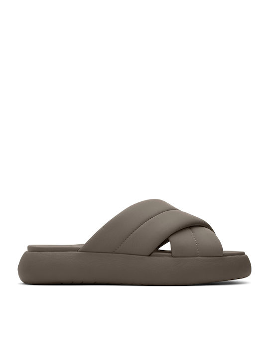 Mallow Women's Flat Sandals Flatforms in Brown Color