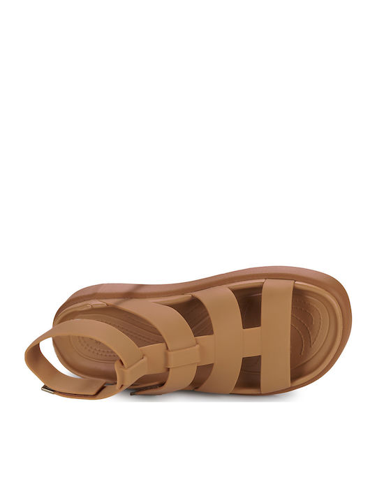 Brooklyn Luxe Women's Flat Sandals Gladiator in Brown Color