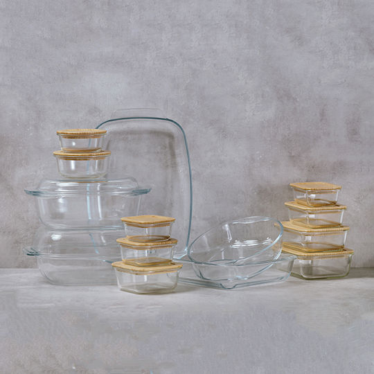 Nava Microwave Glass Lunch Box Transparent 300ml