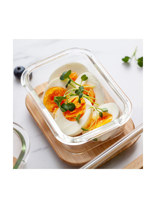 Nava Microwave Glass Lunch Box Transparent 300ml