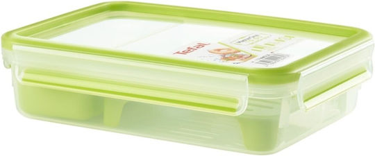Tefal Clip Go Кутия За Храна Пластмасова Прозрачна С Прегради 1.2л