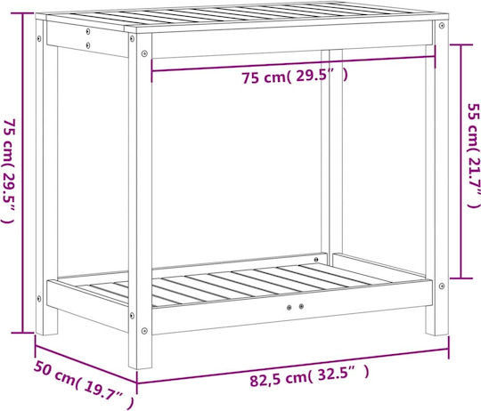 vidaXL Decorative Workbench Garden Wooden 82.5cmx50cmx75cm 832397