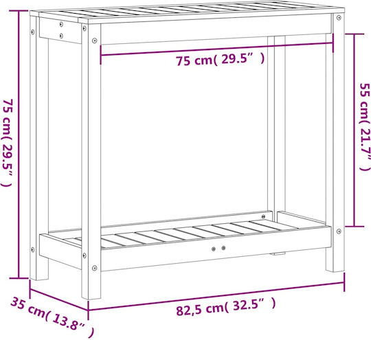 vidaXL Decorative Workbench Garden Wooden 82.5cmx35cmx75cm 832390