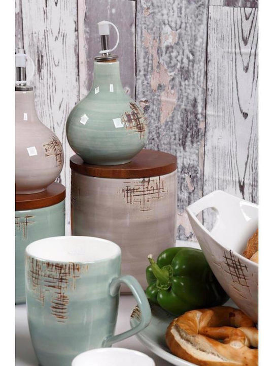 Cryspo Trio Porcelain Dessert Tower Stand with 2 Tiers Country Mix Green Ø26.5cmxY23cm