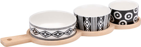 Atmosphera Ceramic Dessert Tower Stand 3 Slots with Base Multicolour Diameter 35cm Height 4.8cm Pieces 3