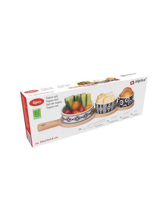 Atmosphera Ceramic Dessert Tower Stand 3 Slots with Base Multicolour Diameter 35cm Height 4.8cm Pieces 3