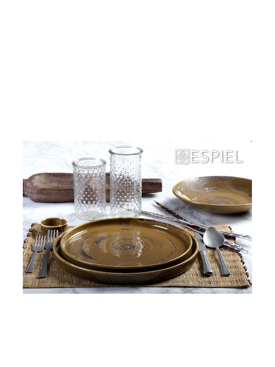 Espiel Wooden Dessert Divided Serving Plate with 2 Slots Brown 40.5x15x4cm
