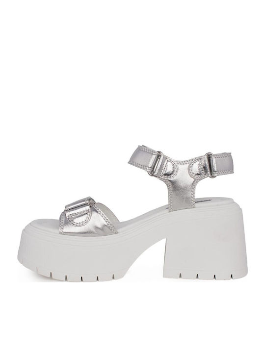 Confetti Damen Sandalen Silber Leder