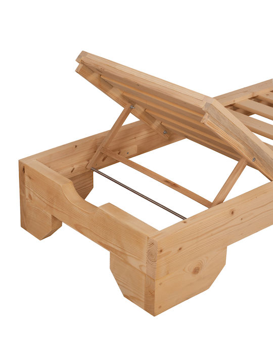 Deckchair Wooden Macedonia Beige 204x77.5x29cm.