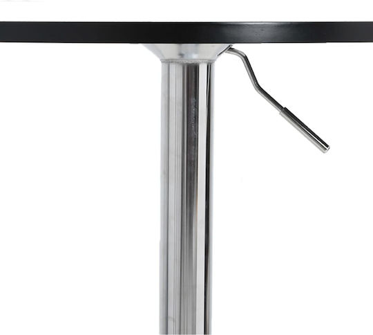 Round Table Bar Wooden with Metal Frame Black Velvet-Black Metal 60x60x90cm